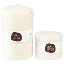 Artículo Cinta de fieltro, cinta de lana blanca, ancho 7 cm/15 cm, largo 100/100 cm, juego de 2