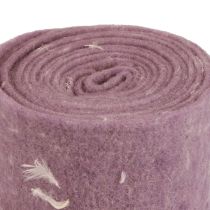 Cinta de fieltro cinta de lana tela decorativa plumas moradas fieltro de lana 15cm 5m