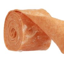 Artículo Cinta de fieltro cinta de lana tejido decorativo plumas naranja fieltro de lana 15cm 5m