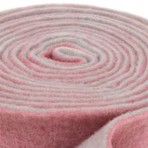 Artículo Cinta de fieltro, cinta para macetas bicolor rosa viejo/gris 15cm 5m