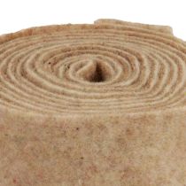 Artículo Cinta de fieltro cinta de lana tejido decorativo marrón beige fieltro de lana 7,5cm 5m