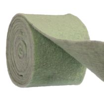 Artículo Cinta de fieltro cinta de lana gris verde cinta decorativa esponjosa 14cm 5m