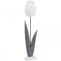 Flor de fieltro fieltro deco flor tulipán blanco H68cm