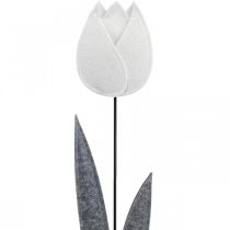 Flor de fieltro fieltro deco flor tulipán blanco H68cm