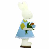 Conejo de Pascua grande fieltro crema, azul claro, 44cm H101cm decoración de la ventana