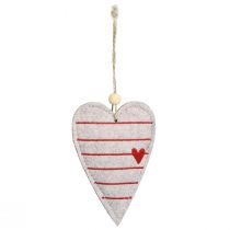 Artículo Corazones de fieltro Adornos para árboles de Navidad corazones beige 8,5×12cm 6 piezas