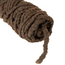 Artículo Cordón de lana Mirabell esponjoso, marrón, 25 m, cinta decorativa para floristería y manualidades