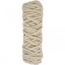 Cordón de fieltro hilo de mecha cordón de lana blanco amarillo marrón L30m