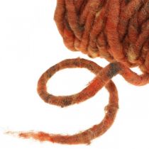 Cordón de fieltro cordón marrón, alambre de lana de oveja roja 20m