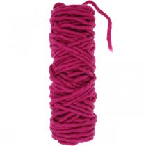 Cordón de fieltro con alambre de lana para manualidades rosa 20m