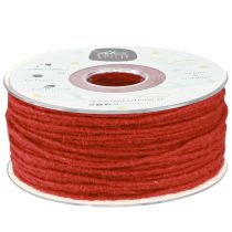 Artículo Cordón de fieltro hilo de lana cordón de lana hilo de mecha rojo 100m