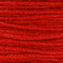 Artículo Cordón de fieltro hilo de lana cordón de lana hilo de mecha rojo 100m