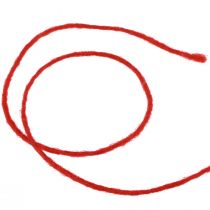 Artículo Cordón de fieltro hilo de lana cordón de lana hilo de mecha rojo 100m