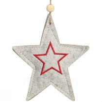 Artículo Estrellas de fieltro para colgar estrellas adornos para árboles de Navidad beige 13cm 6 piezas