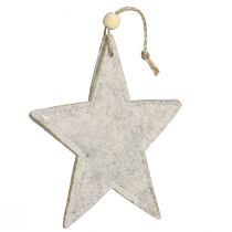 Artículo Adornos para árbol de Navidad en forma de estrella de fieltro, color beige y rojo, 13 cm, juego de 6.