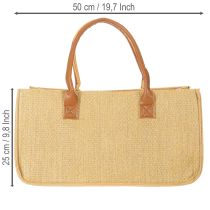 Artículo Bolso de fieltro con aspecto de rafia, 50 cm x 25 cm x 25 cm.
