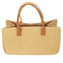 Artículo Bolso de fieltro con aspecto de rafia, 50 cm x 25 cm x 25 cm.