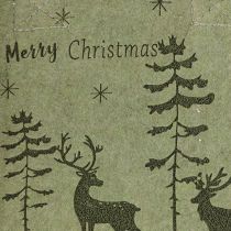Artículo Bolsa de fieltro Feliz Navidad pequeña con asas Verde 15×10cm
