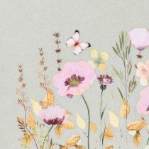 Artículo Bolsa de fieltro con motivo floral, ideal para decorar con flores artificiales e ideas para regalar, 38cm