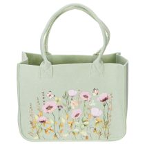 Artículo Bolsa de fieltro con motivo floral, ideal para decorar con flores artificiales e ideas para regalar, 38cm