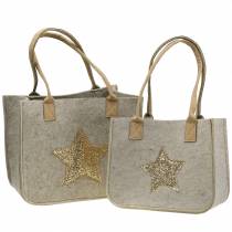 Bolso de fieltro con lentejuelas star nature set de 2