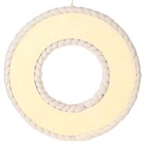 Artículo Corona decorativa de fieltro de lana para colgar en color beige Ø30cm H4cm