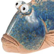 Artículo Decoración de peces cerámica azul natural decoración de verano 22×7×11cm