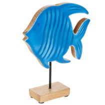 Artículo Figura de pez de madera, decoración marítima, decoración de mesa hecha a mano para salón, 22cm