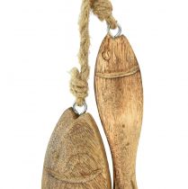 Artículo Pez de madera de mango pez de madera para colgar natural 10/15cm