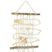 Artículo Red de pesca de yute con conchas decoración de pared marítima 25×55cm
