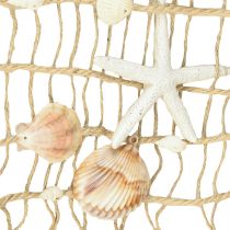 Artículo Red de pesca de yute con conchas decoración de pared marítima 25×55cm
