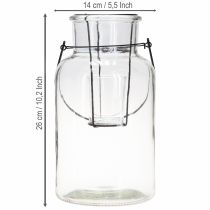 Artículo Farol decorativo para botella de cristal, metal, transparente, negro, Ø13 cm