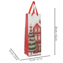 Artículo Bolsa de regalo con forma de botella, casa navideña y árbol de Navidad de 36 cm (2 unidades)