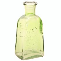Artículo Jarrón botella de cristal con motivo botella de cristal verde H19cm 2uds
