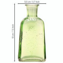 Artículo Jarrón botella de cristal con motivo botella de cristal verde H19cm 2uds