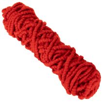 Artículo Cordón de lana Mirabell esponjoso con yute, rojo, 25 m