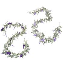 Artículo Guirnalda de lilas artificial, decoración primaveral para ocasiones especiales y diseño de temporada, 145 cm, 2 unidades