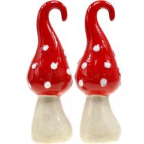 Artículo Hongos decorativos de cerámica rojo blanco Ø5cm H15.5cm 2pcs