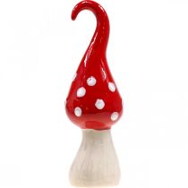Artículo Deco Fly Agaric Ceramic Deco Mushroom Red White Ø6.5cm H21cm