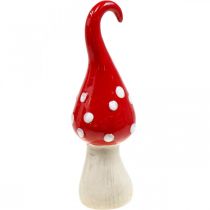 Artículo Deco Fly Agaric Ceramic Deco Mushroom Red White Ø6.5cm H21cm