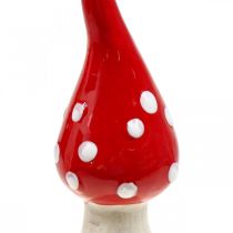 Artículo Deco Fly Agaric Ceramic Deco Mushroom Red White Ø6.5cm H21cm