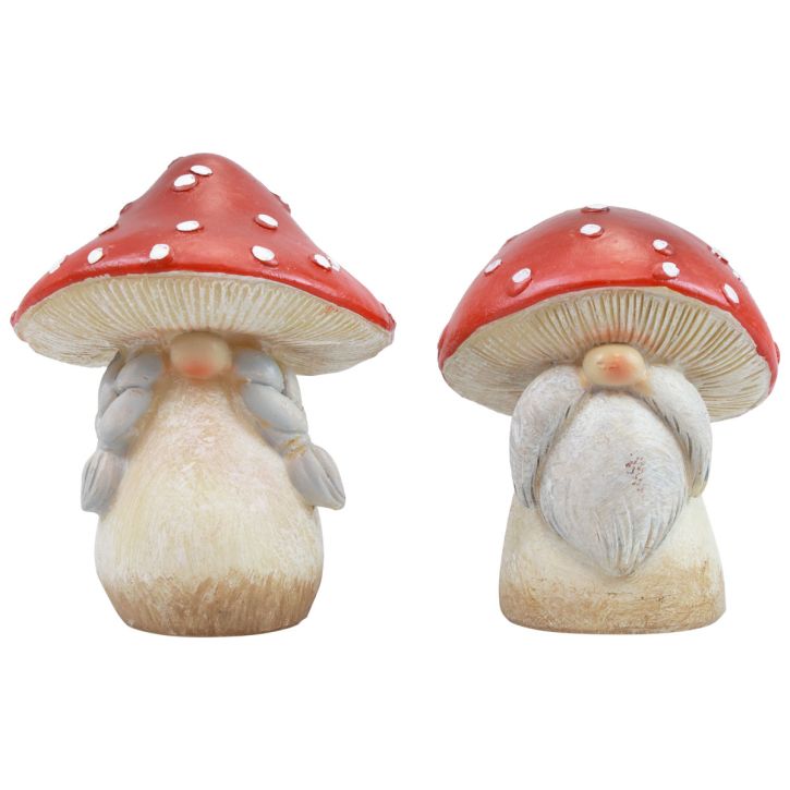 Artículo Hongos decorativos Amanita muscaria Decoración otoñal Rojo Blanco Ø6cm H7.5cm 4 uds