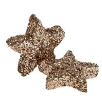 Artículo Estrellas purpurina 2,5cm champagne 96uds