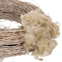 Artículo Lana de oveja natural color beige, suelta, para manualidades y decoración, 250 g