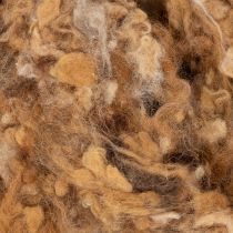 Artículo Lana de oveja marrón jaspeada, lana natural, suelta, para manualidades, 250 g