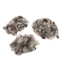 Artículo Lana de oveja decorativa, lana natural gris jaspeada, suelta, 250 g