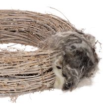 Artículo Lana de oveja decorativa, lana natural gris jaspeada, suelta, 250 g