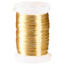 Artículo Alambre de floristería alambre de mirto alambre decorativo oro 0,30 mm 100 g 3 piezas