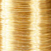 Artículo Alambre de floristería alambre de mirto alambre decorativo oro 0,30 mm 100 g 3 piezas