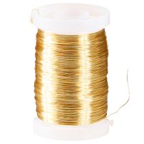 Artículo Alambre de floristería, alambre de mirto, alambre decorativo, dorado, 0,30 mm, 100 g, 3 piezas, para manualidades, fabricación de joyas y decoración.